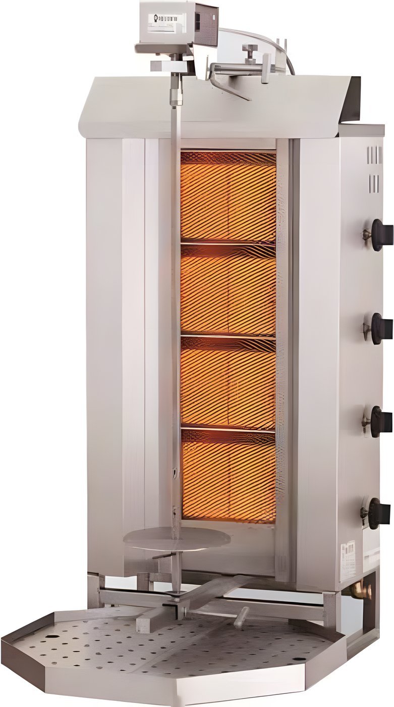 Asador Giratorio Kebab a Gas MD-4 Motor Arriba