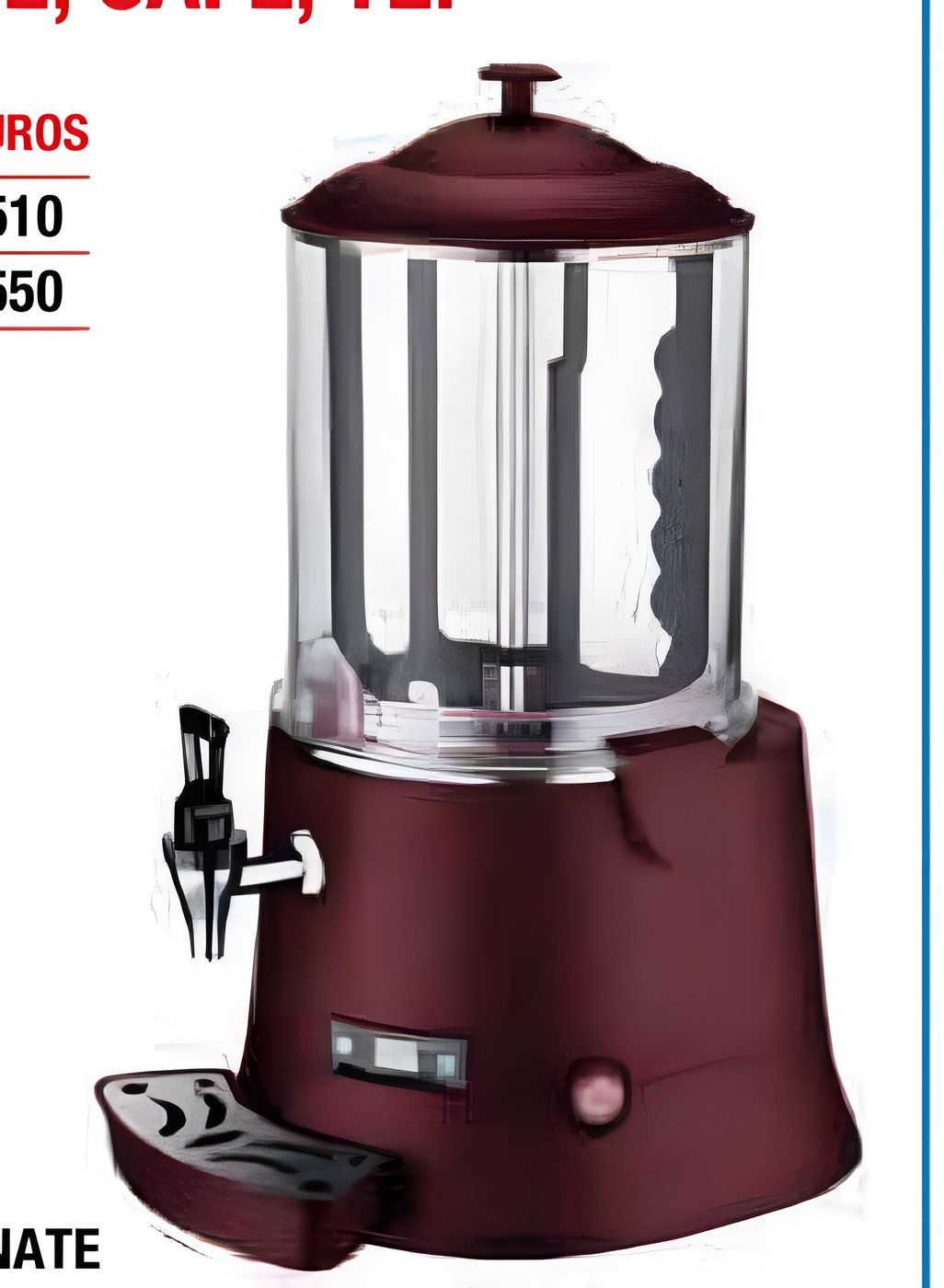 Chocolatera Calentamiento Directo CHR-10-D (Color Granate)