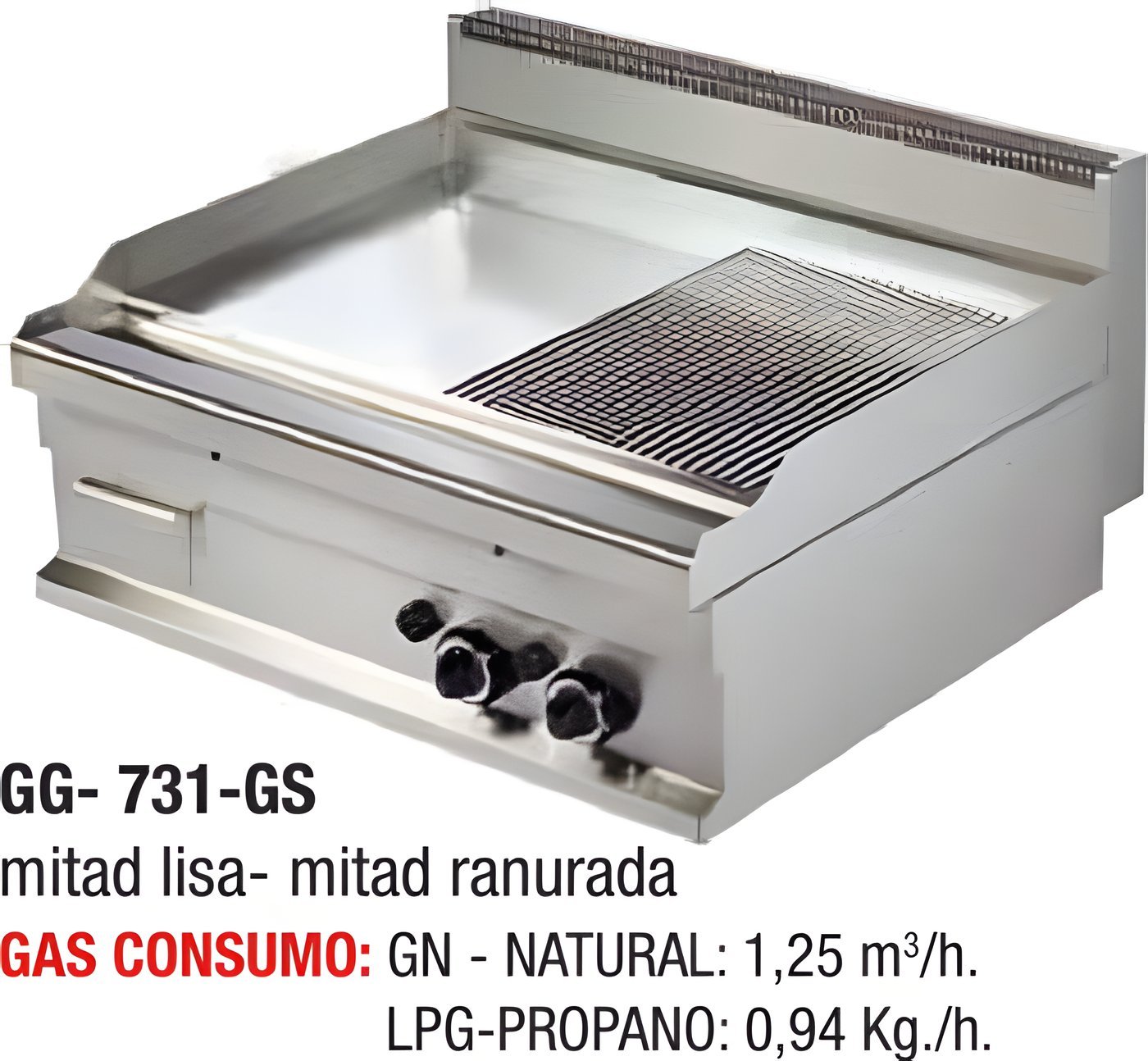 Fry Top a Gas GG-731-GS Serie 700 Mixta